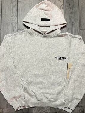 Essentials Fear of God Light Oatmeal Hoodie | Size Large